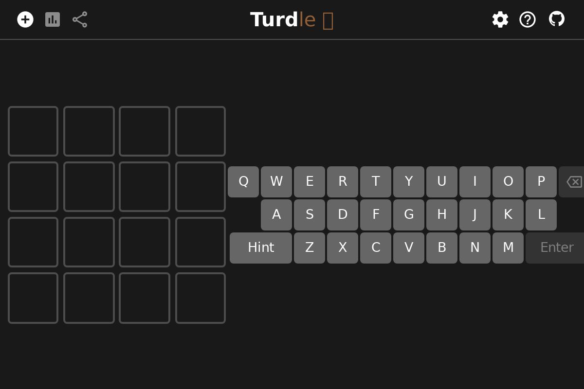 Turdle: 💩 Shitty Wordle