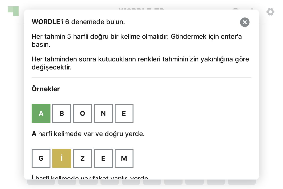 Turkish Wordle: 🇹🇷